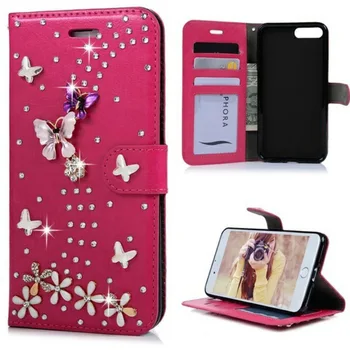 DIY Bling Diamond Kvet, Motýľ Peňaženky Kože Flip puzdro Pre Samsung Galaxy Note 10 9 8 5 S20 Ultra S10E s rezacím zariadením S10 S9 S8 Plus