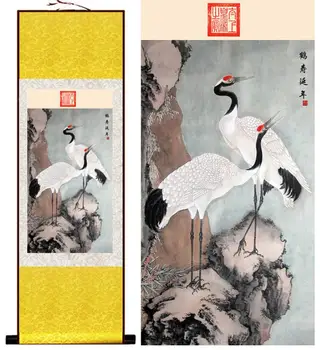 Žeriav maľovanie Čínske Umenie Maľba Home Office Dekorácie Čínsky prejdite maľovanie žeriav paintingPrinted maľovanie