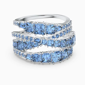 SWA 2021 Nové Klasické A Elegantné Modré Twisted Vinutia Krúžok, Nádherné Šperky Dať Manželka Elegantný A Romantický Darček k Narodeninám