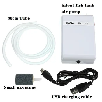 Napájacie Čerpadlo Vzduch Super Stlmiť Nabíjanie pomocou pripojenia USB Nabíjateľné Lítiové Batérie Kyslíka Kompresora Akvarijné Ryby Nádrž Vonkajšie Rybolov