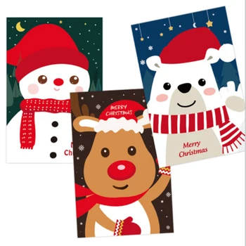 10pcs Veselé Vianočné Pohľadnice Nový Rok Pohľadnicu Darčekové Karty Xmas Party, Vianočný stromček, dekorácie, Darčekové Karty