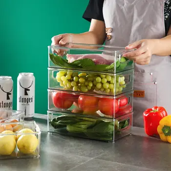 Chladnička Organizátor Transparentné Kuchyňa Potravín, Ovocia, Knedľa Vajcia Úložný Box