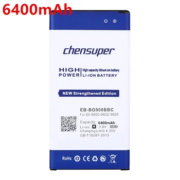 2020 nové 6400mAh EB-BG900BBC Batéria Pre Samsung S5 Batérie i9600 i9602 i9605 G900F G900T G9008 G9009D G9006W G900 S 5 Batérie