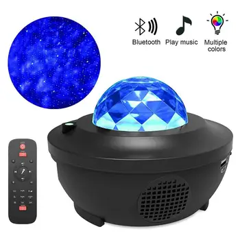 Farebné Projektorom Hviezdnej Oblohe v noci Blueteeth USB Hlasové Ovládanie Hudobného Prehrávača detí Nočné Svetlo Romantický Projekčnej Lampy