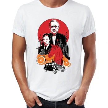 Letné pánske T-shirt Kmotr Film Vito Corleone A Michael Corleone Kôň Vedúci umeleckej tvorivosti Tričko Tees Top Harajuku Streetwear