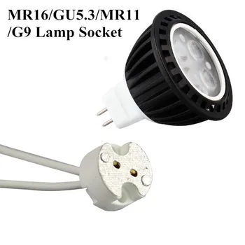 20X MR16 Držiteľ Keramická Lampa Base GU5.3 GU4 Pätica LED CFL Halogénové Svetlo objímky s vodičový