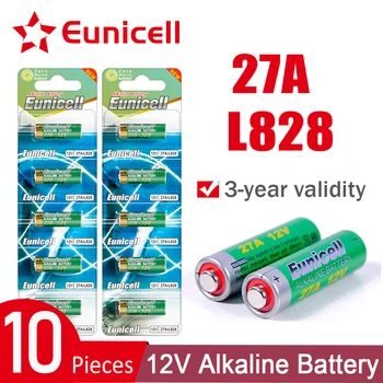 Eunicell 10PCS NOVÉ 12V 27A Suché Alkalické Batérie L828 G27A A27 V27GA A27BP pre Hračky, Zvonček, Diaľkové Ovládanie, Auto alarm,Walkman