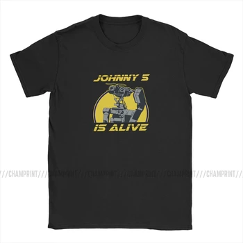 Johnny 5 Je Nažive, T Košele pre Mužov Novinka T-Shirts skrat 80s Retro Robot Filmy Tričká Krátky Rukáv Oblečenie Jedinečné