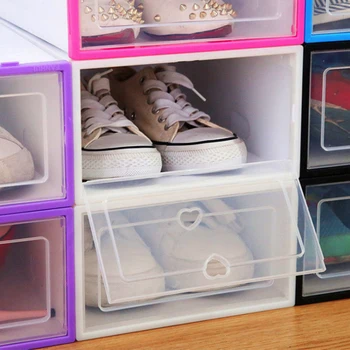 Domov úložný box Pribrala Transparentné Zásuvky Prípade, Plastové Čistenie Boxov Stohovateľné Box Topánky Organizátor Shoebox skladovanie Obuvi rack
