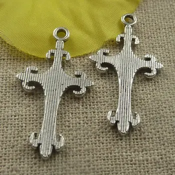192 kusov tibetskej silver cross charms 32x18x1.5mm #4467