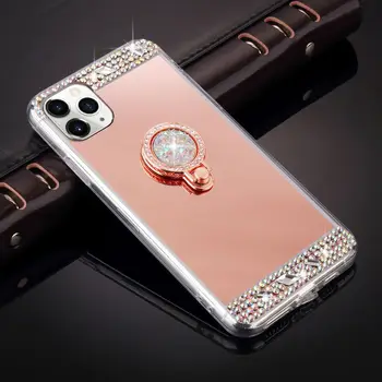 10Pcs Hot Bling Zrkadlo púzdra Pre iPhone 11 Pro Max XR XS Max 8 7 6 6 Plus SE 2 Diamond Crystal Stojan Držiak na Stojan Capa