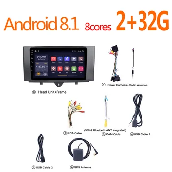 Autorádio android 2+32G pre Benz, Smart Fortwo 2011 2012 2013 autoradio coche auto audio stereo navigator atoto prehrávač