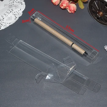 50pcs- 2*2*17 cm Transparentné PVC, Plastové Obaly Box s ochranným filmom DIY obočie pero očné linky pero kozmetika darčekovej krabičke