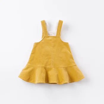 DBJ14955-2 dave bella jeseň baby girl kreslených princezná popruh šaty lolita strany podväzky šaty batoľa deti oblečenie