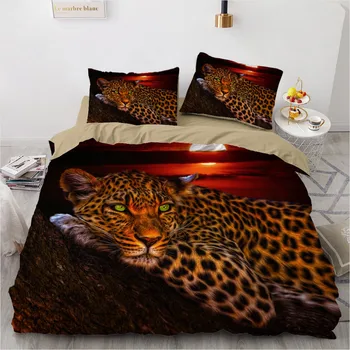 3D posteľná bielizeň Sady Black Leopard Povlaky na Prikrývku Kryt Nastaviť Cumlík Posteľná obliečka na Vankúš Kráľ, Kráľovná Plnej Veľkosti 140*210 Domov Texitle