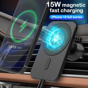 15W HaloLock Magnetické Bezdrôtovú Nabíjačku do Auta dbajte na to, iphone 12 Pro Max Magsafes Rýchle Nabíjanie Bezdrôtovú Nabíjačku Auto Držiaka Telefónu