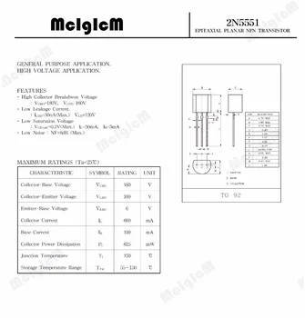 MCIGICM 5000pcs 2N5551-92 NPN univerzálny Zosilňovač 0.6 A 160V NPN Originálne nové