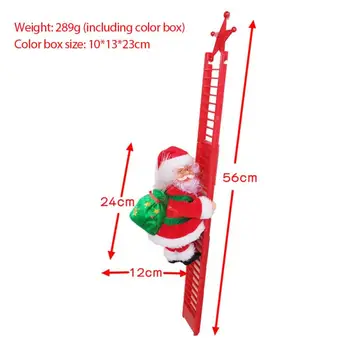 Vianočný Dar Santa Claus Elektrické Lezenie Rebríky Bábika Hudobné Tvorivé Vianočné Výzdoba Dieťa Hračku Darček Vianočný Strom Visí Ozdoby