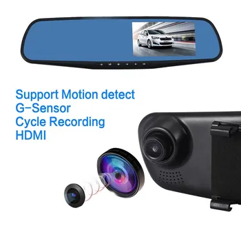 1080P HD Auta DVR Dash Fotoaparát Zrkadlo 170 Stupeň 4.3 Palcový Displej Auto Vozidlo, ktoré jazdí Záznamník Fotoaparát Dash Cam Auto Fotoaparát Zrkadlo
