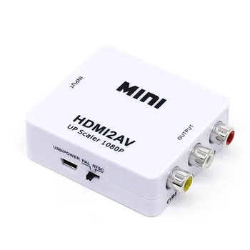 HDMI k AV Scaler Adaptér HD Video Kompozitné Converter Box HDMI RCA AV/CVSB L/R-Video 1080P Mini HDMI2AV Podpora NTSC, PAL Hot