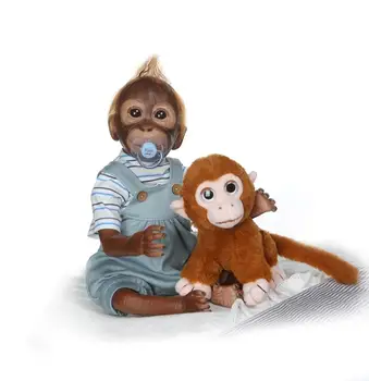 Macaco reborn Bábiky baby hračky 21inch 52 bavlna telo silikónové opice bábika realistické orangutans Cosplay Opíc bábika dieťa darček