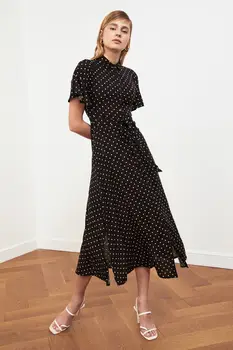 Trendyol Black Polka Dot Dress TWOSS19EL0094
