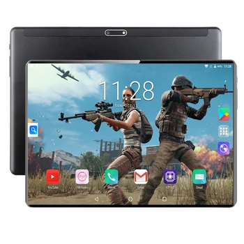 Tablet Android OS Podpora Google Play Store Dual SIM Karta 4G WiFi GPS Super Tvrdené Sklo Displej IPS, 10 palcový Tablet 6 G+128 GB