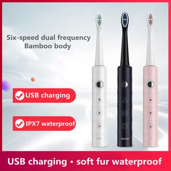 Kvalitný elektrický zubná kefka professional dospelých USB nabíjateľné soft zubná kefka nepremokavé ultrazvukové prístroje na elektrické zubné kefky