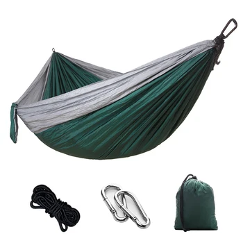 Jeden Double Hammock Prenosné Camping Padák Textílie Hojdacia Sieť Záhrada, Vonkajšie Voľný Čas Na Spanie Swing Cestovné Visí Posteľ