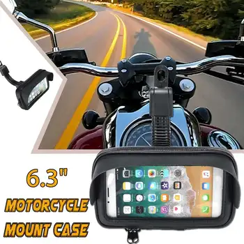 6.3 palcový Nepremokavé Cyklistické Požičovňa Mobilný Telefón Držiak na Stojan Motocykla Riadidlá Montáž Taška Pre iphone X pre Samsung pre Huawei