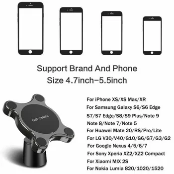 Bezdrôtová Nabíjačka do Auta Magnetického Držiaka Telefónu Qi Rýchle Nabitie Pad Mount Pre iPhone Samsung Huawei 3C17