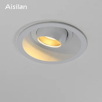 Aisilan Zapustené LED Downlight Uhol Nastaviteľný, Zabudované LED Spot light Encastrable AC90-260V Biela 7W pre Vnútorné Osvetlenie