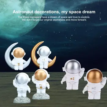 Figúrky Stôl Dekorácie, Ozdoby Ploché Späť Živice Miniatúrne Astronaut Ornament, Elegantné, Nádherné Spaceman Model Dekorácie