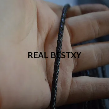 SKUTOČNÉ XY 5m/množstvo 3 mm čierna Pletená Lether Lano Reťazec Kábel Lano String Nosenie Náhrdelníku Náramok DIY Remeselnej Tvorby kože