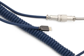 GKs Priestor Kábel Letec Tmavo Modré Vlastný usb c port stočený Kábel drôt pre Mechanické Klávesnice GH60 USB kábel typu c, USB