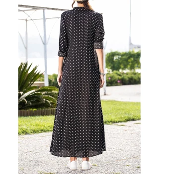 Letné dámske Maxi Šaty s Dlhým Rukávom Dot Šaty Módneho tvaru Dámske Dlhé Šaty Žien Večer Party Šaty Nové 2020