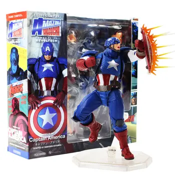 16 cm Avengers Kapitán Amerika Akcie Obrázok Revoltech Kapitán Amerika S Shield Model Zbierka Hračiek