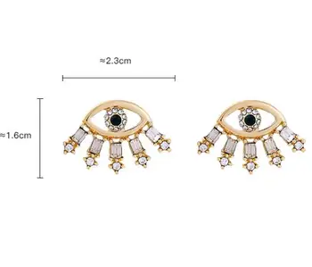 6 pair/ veľa módne šperky gold metal crystal eye náušnice
