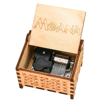 Moana Music Box 18 Poznámka Windup Hodinky Mechanizmus Vyryté Dreva Music Box pre Deti,Hrať sa, Ako Ďaleko som si Ísť