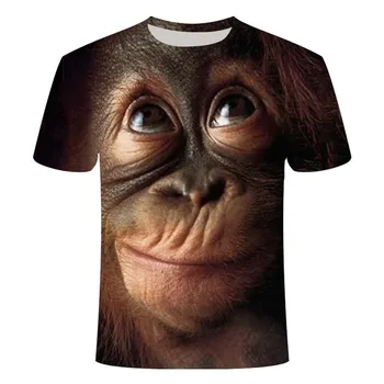 T-košele 3D Mužov 2020 Lete Vytlačené Zvierat Opice T-tričko Krátky Rukáv Dizajn Zábavné Bežné Topy Tees Muž T-shirt Veľkosť XXS-6XL