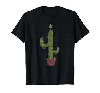 Milovník T-Tričko-pánske T-Shirt-Čierne(1) Škaredé Vianočný Kaktus