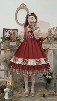 Palác princezná vintage sladké lolita šaty falbala bowknot stojan svietidla rukáv viktoriánskej šaty kawaii dievča gothic lolita op cos