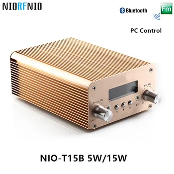 Doprava zadarmo Veľkoobchod NIO-T15B 5W/15W FM Stereo Vysielanie Vysielač pre Rozhlasovú Stanicu 87-108 MHz