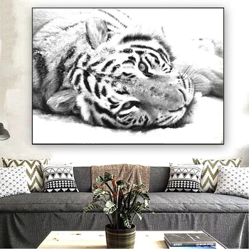 Divoký Black Tiger Plagáty A Vytlačí Žijúcich Zvierat Plátno, Maľovanie Na Moderné Nástenné Art Decor Obrázok Pre Obývacia Izba