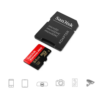 SanDisk Pôvodné TF Karty Micro SD Extreme Pro Pamäťovú Kartu U3 64 GB Fotoaparát Telefónu 4K Video Nahrávanie