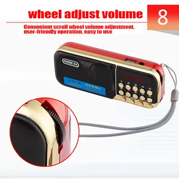 Mini Prenosné Rádio Prenosné Digitálne FM USB TF MP3 Prehrávač Dobíjacie Reproduktor