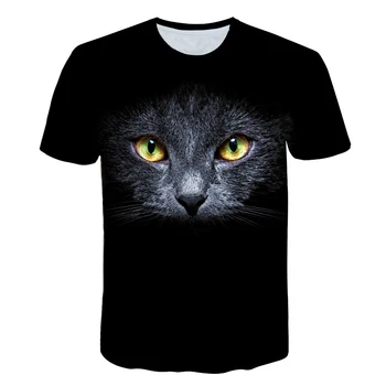 2020 Vtipné Tričko Super Cool Denim Jacket Cat t-košele pre mužov/momen Krátkym Rukávom Letné 3d tlač Topy zvierat Tričko