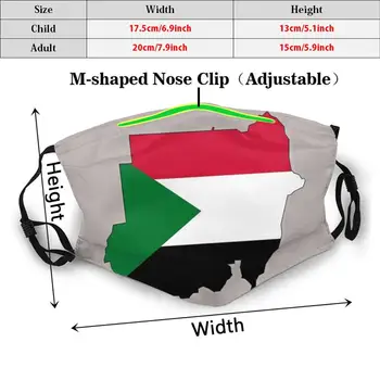 Sudán Mapu So Sudánskymi Príznak Tlač Umývateľný Filter Proti Prachu Úst Maska Havocgirl Sudán Sudán Afrike Africké Krajiny