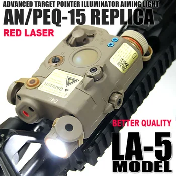Taktické PEQ-15 LED Zbraň Svetlo s Červeným Laserovým Lovecká Puška Biele Svetlo Iluminátor Inovovaná Verzia