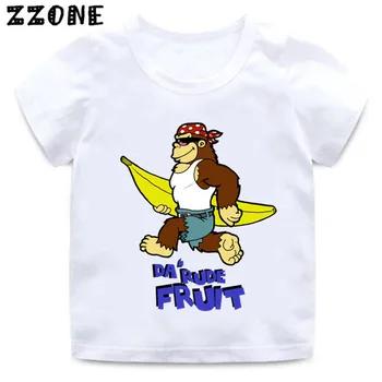 Chlapci Dievčatá Donkey Kong Country Cartoon T shirt Deti Super Smash Bros, Zábavné Oblečenie Deti Topy, Baby v Lete T-shirt,HKP5221